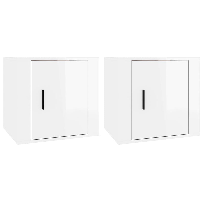 vidaXL 2 db magasfényű fehér éjjeliszekrény 50x39x47 cm