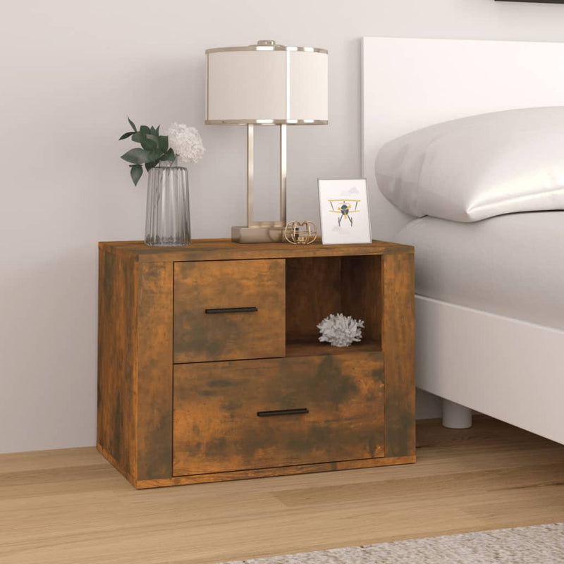 vidaXL füstös tölgy színű szerelt fa éjjeliszekrény 60 x 36 x 45 cm