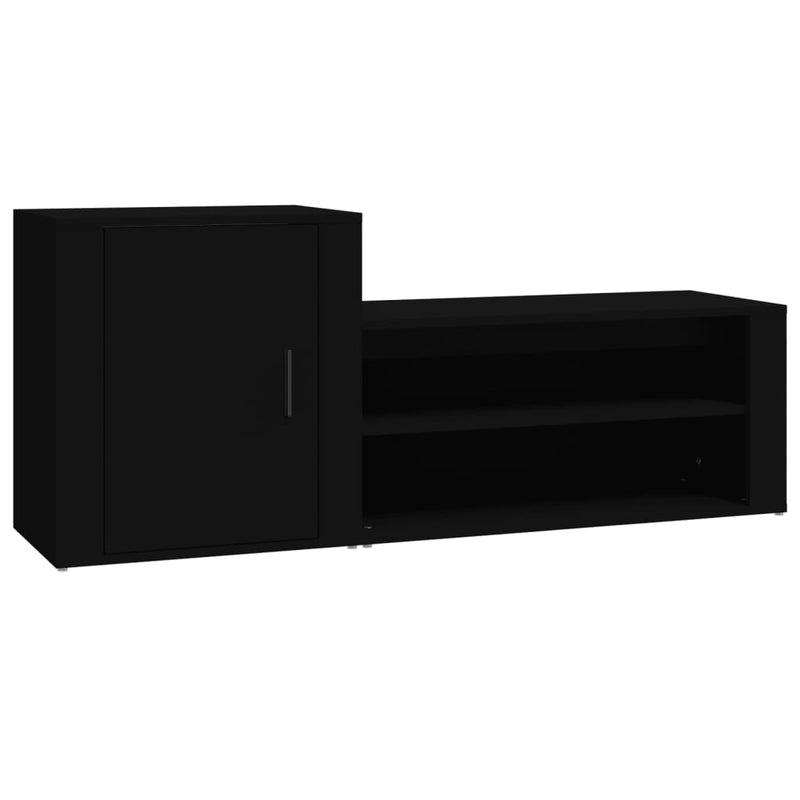 vidaXL fekete szerelt fa cipősszekrény 130x35x54 cm