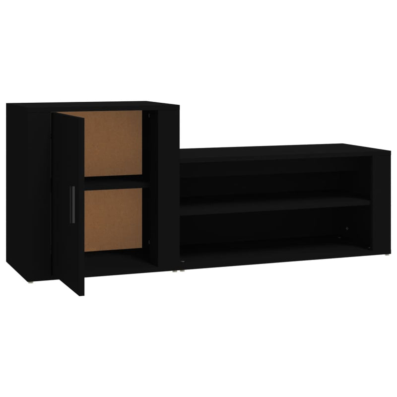 vidaXL fekete szerelt fa cipősszekrény 130x35x54 cm