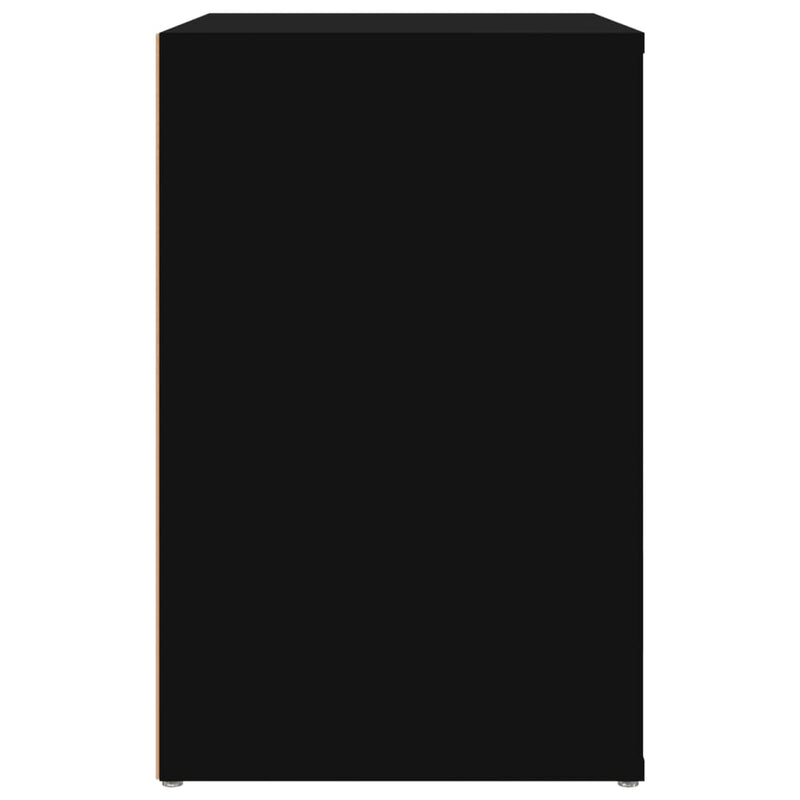 vidaXL fekete szerelt fa cipősszekrény 130x35x54 cm