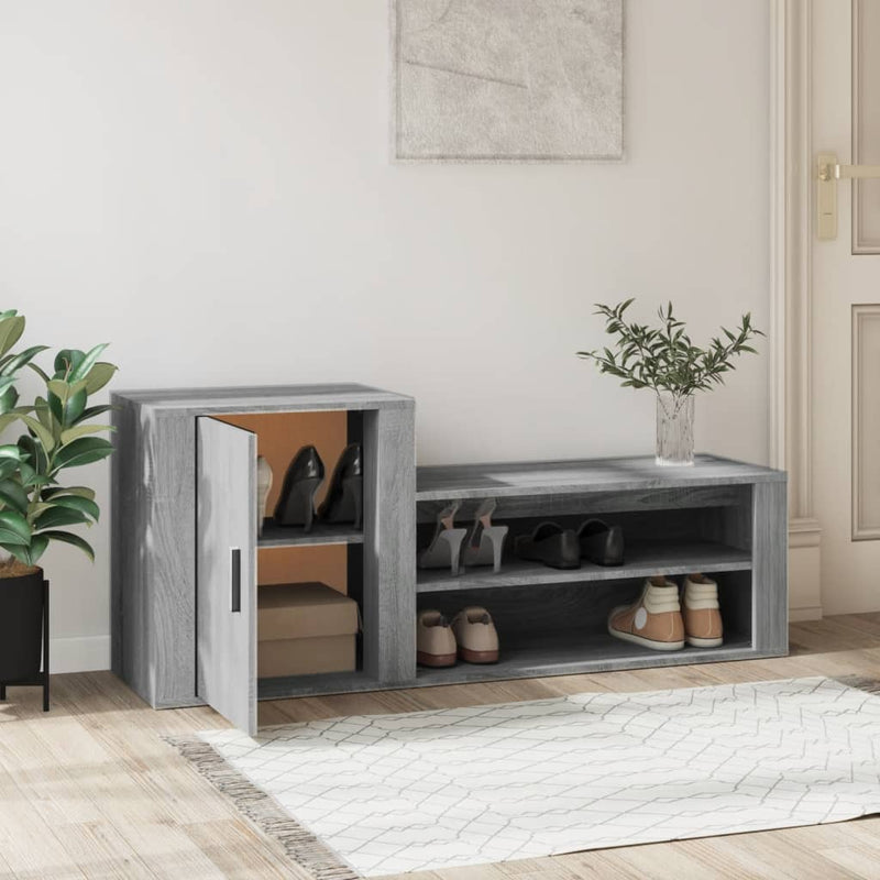 vidaXL szürke sonoma színű szerelt fa cipősszekrény 130 x 35 x 54 cm