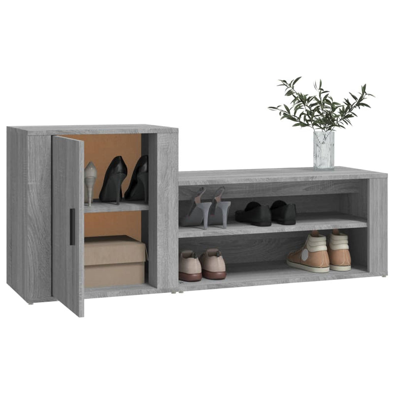 vidaXL szürke sonoma színű szerelt fa cipősszekrény 130 x 35 x 54 cm