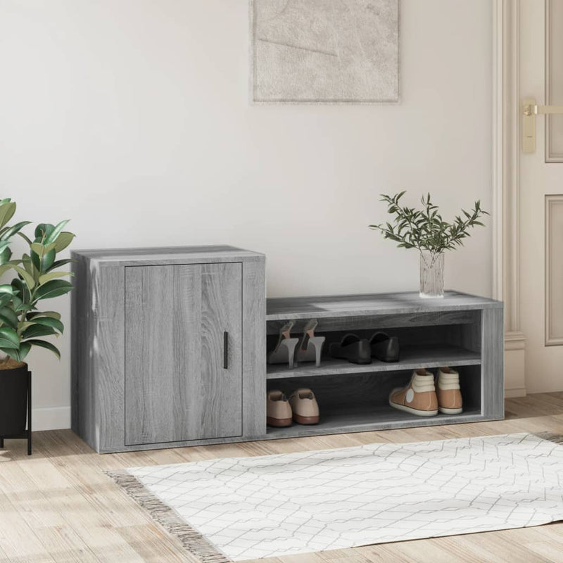 vidaXL szürke sonoma színű szerelt fa cipősszekrény 130 x 35 x 54 cm