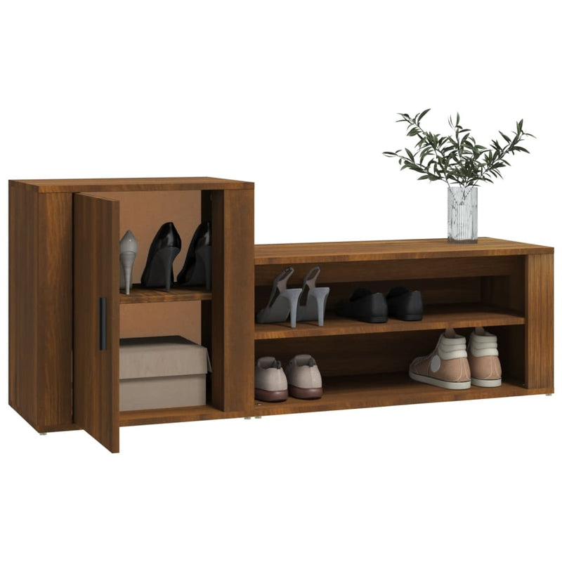 vidaXL barna tölgyszínű szerelt fa cipősszekrény 130x35x54 cm