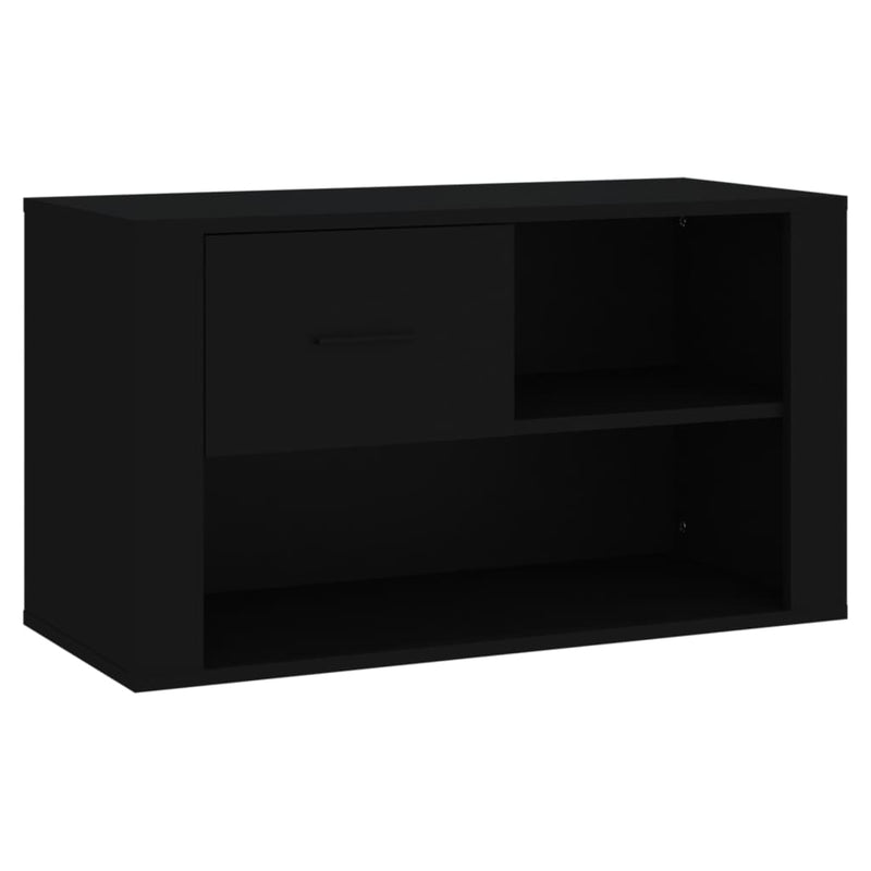 vidaXL fekete szerelt fa cipősszekrény 80x35x45 cm
