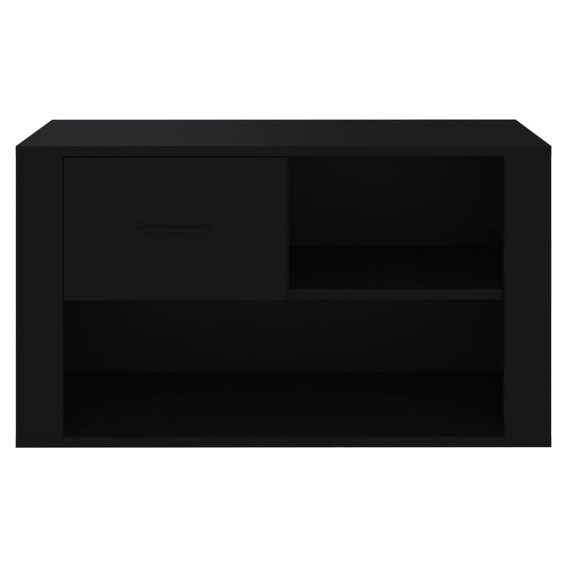 vidaXL fekete szerelt fa cipősszekrény 80x35x45 cm