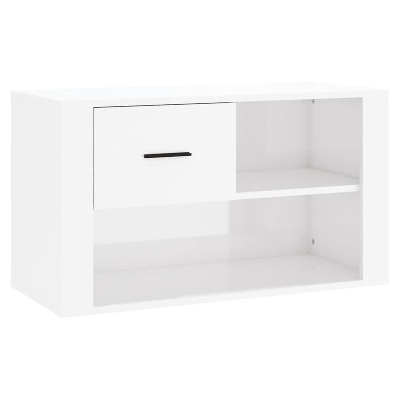 vidaXL magasfényű fehér szerelt fa cipőszekrény 80 x 35 x 45 cm