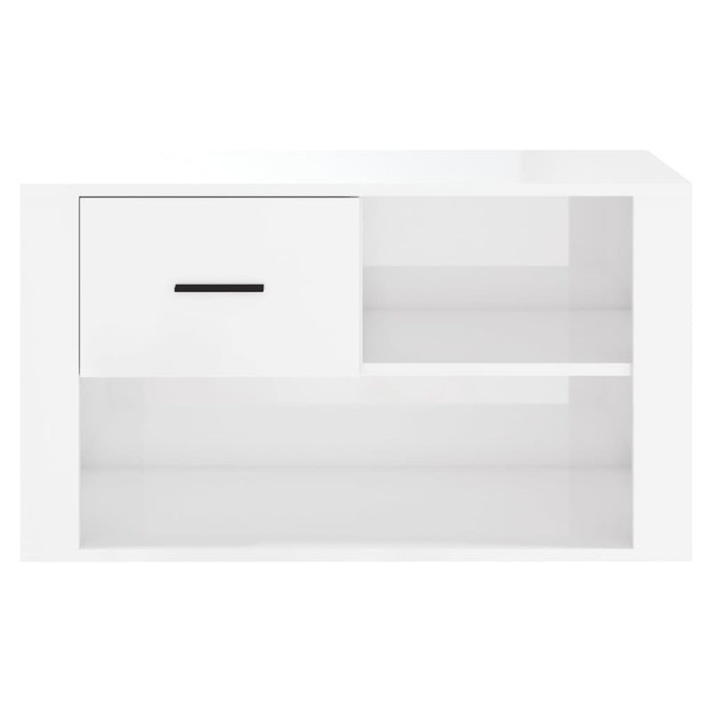 vidaXL magasfényű fehér szerelt fa cipőszekrény 80 x 35 x 45 cm