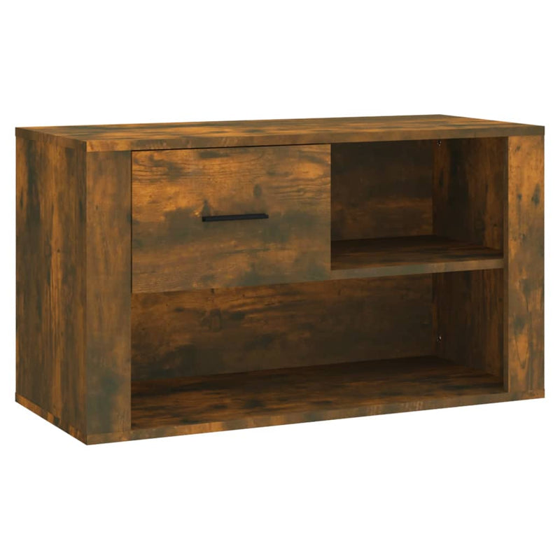vidaXL füstös tölgy színű szerelt fa cipősszekrény 80x35x45 cm