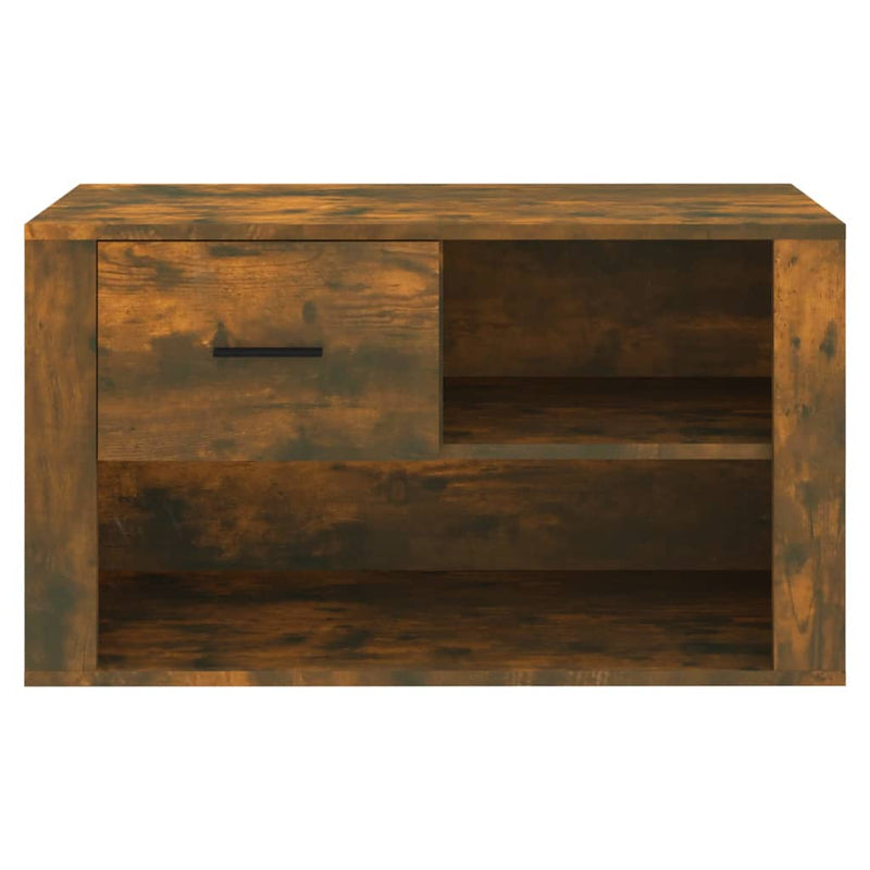 vidaXL füstös tölgy színű szerelt fa cipősszekrény 80x35x45 cm