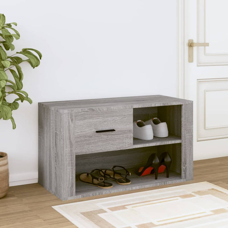 vidaXL szürke sonoma színű szerelt fa cipősszekrény 80x35x45 cm