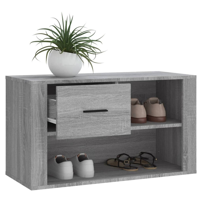 vidaXL szürke sonoma színű szerelt fa cipősszekrény 80x35x45 cm
