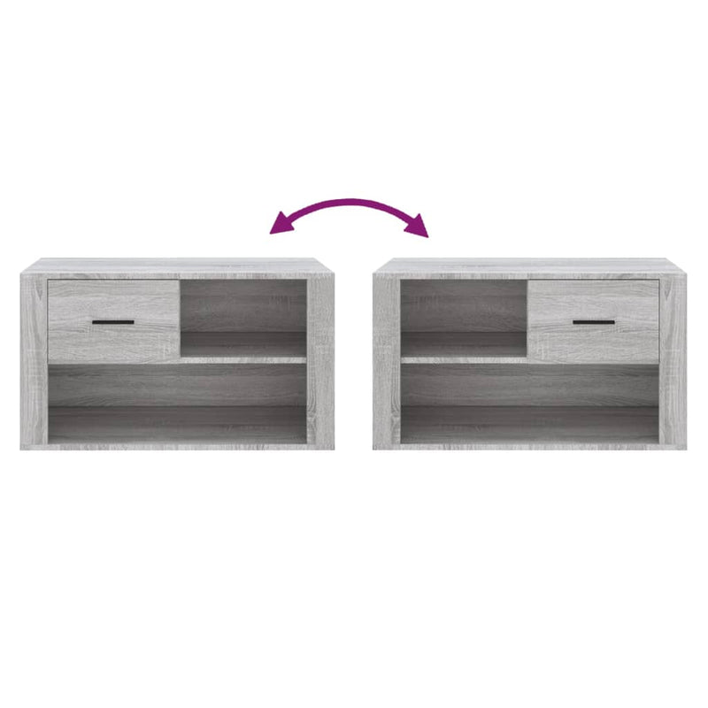 vidaXL szürke sonoma színű szerelt fa cipősszekrény 80x35x45 cm