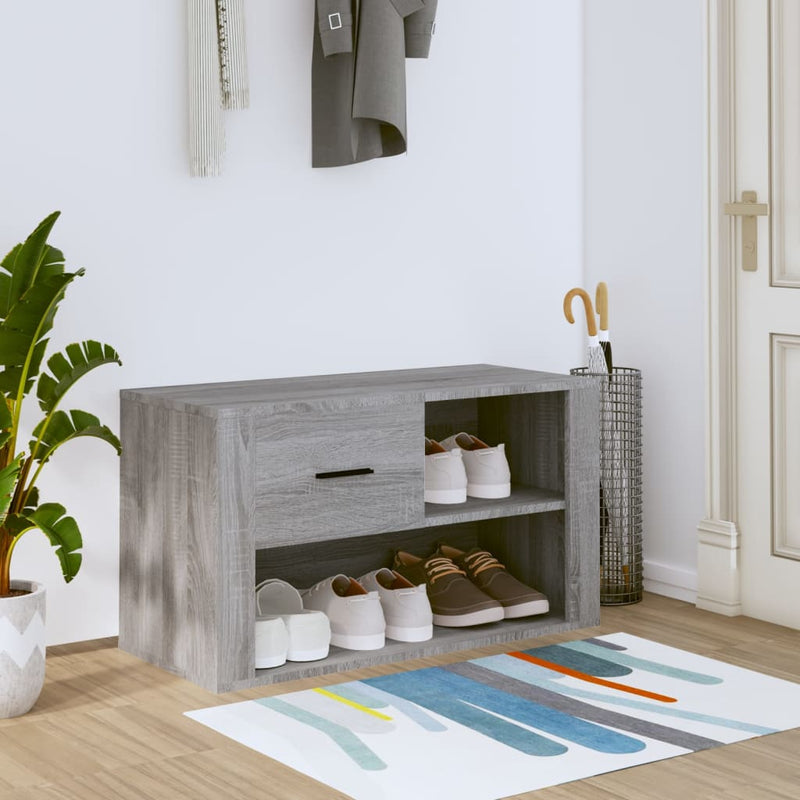vidaXL szürke sonoma színű szerelt fa cipősszekrény 80x35x45 cm