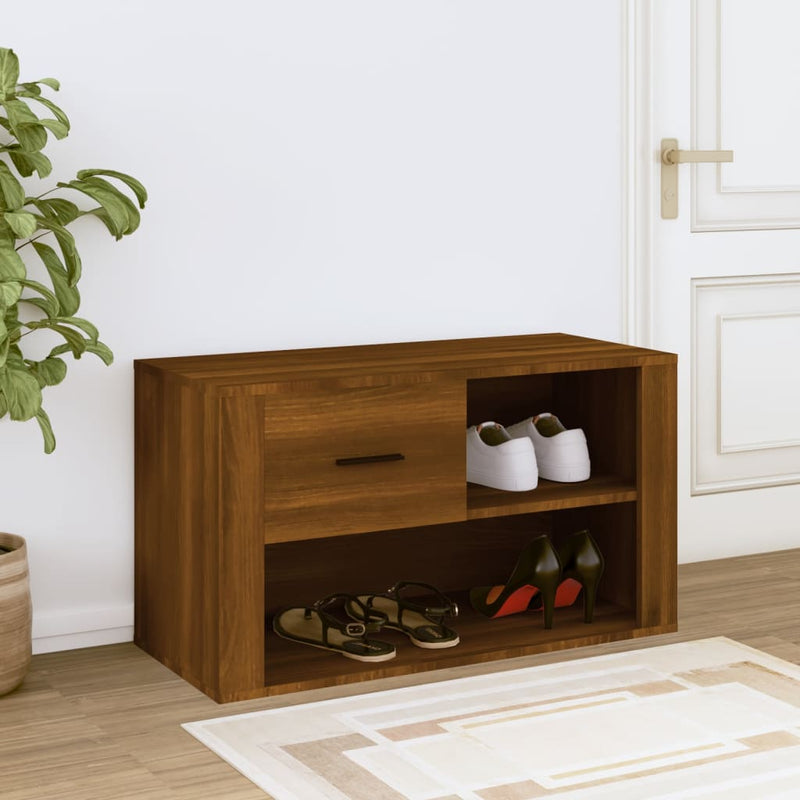 vidaXL barna tölgy színű szerelt fa cipősszekrény 80x35x45 cm