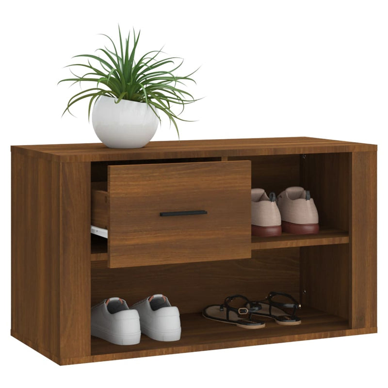 vidaXL barna tölgy színű szerelt fa cipősszekrény 80x35x45 cm