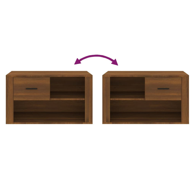 vidaXL barna tölgy színű szerelt fa cipősszekrény 80x35x45 cm
