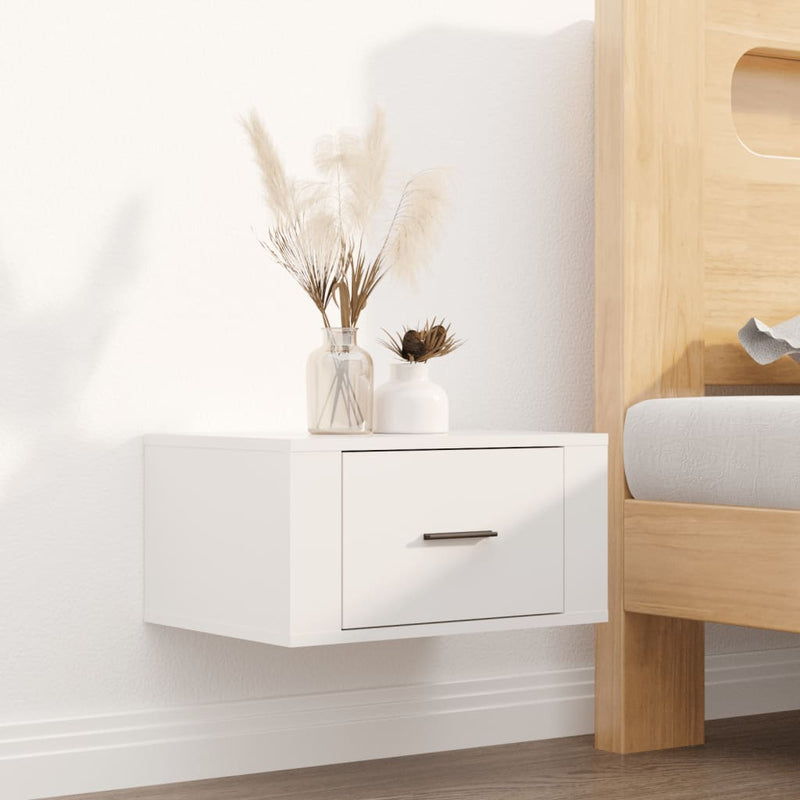 vidaXL 2 db magasfényű fehér fali éjjeliszekrény 50x36x25 cm