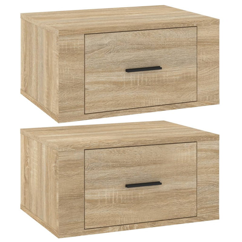 vidaXL 2 db sonoma tölgy falra szerelhető éjjeliszekrény 50x36x25 cm
