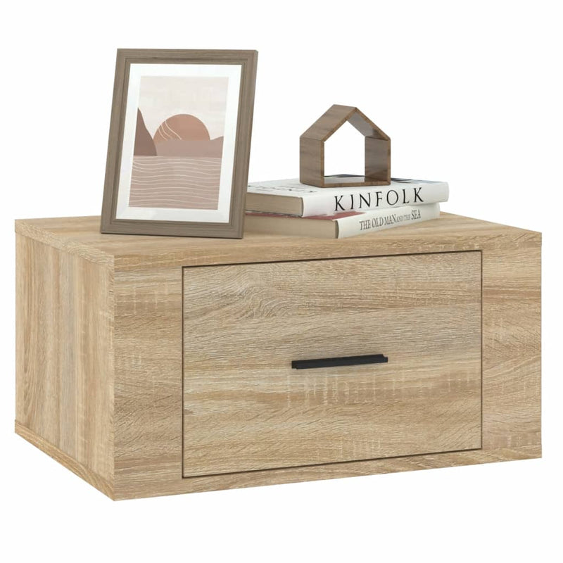 vidaXL 2 db sonoma tölgy falra szerelhető éjjeliszekrény 50x36x25 cm