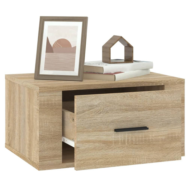 vidaXL 2 db sonoma tölgy falra szerelhető éjjeliszekrény 50x36x25 cm