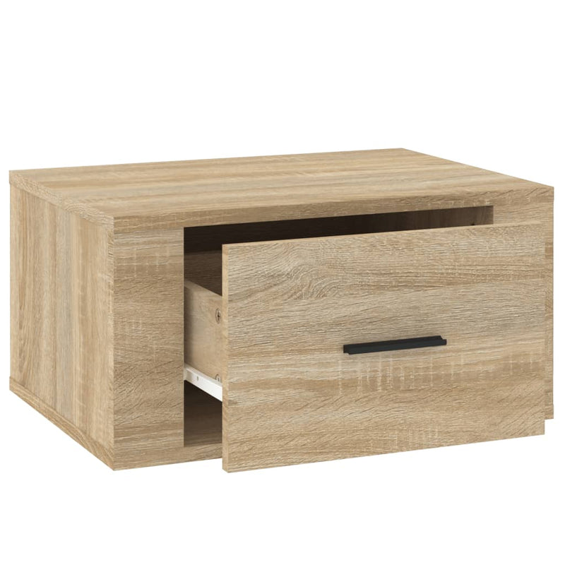 vidaXL 2 db sonoma tölgy falra szerelhető éjjeliszekrény 50x36x25 cm