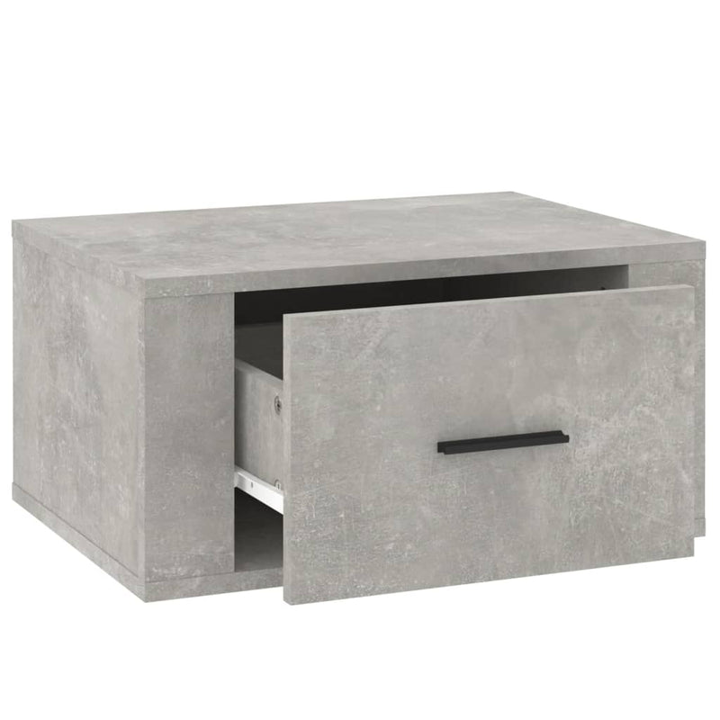 vidaXL 2 db betonszürke falra szerelhető éjjeliszekrény 50x36x25 cm