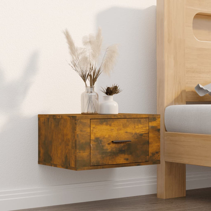 vidaXL 2db füstös tölgy színű fali éjjeliszekrény 50 x 36 x 25 cm