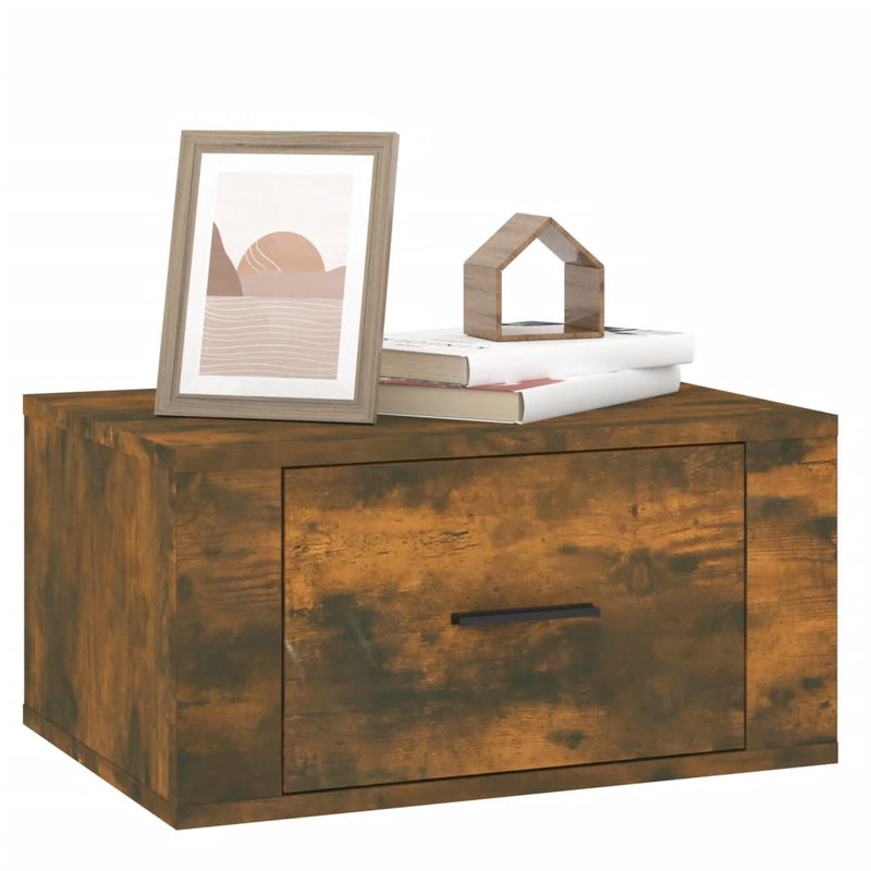 vidaXL 2db füstös tölgy színű fali éjjeliszekrény 50 x 36 x 25 cm
