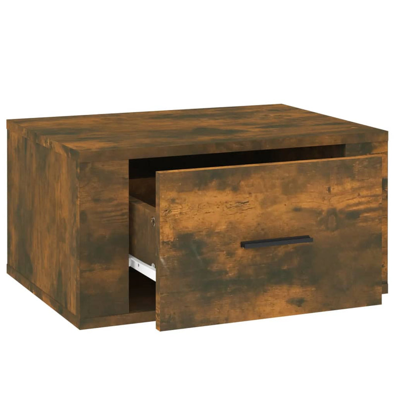 vidaXL 2db füstös tölgy színű fali éjjeliszekrény 50 x 36 x 25 cm
