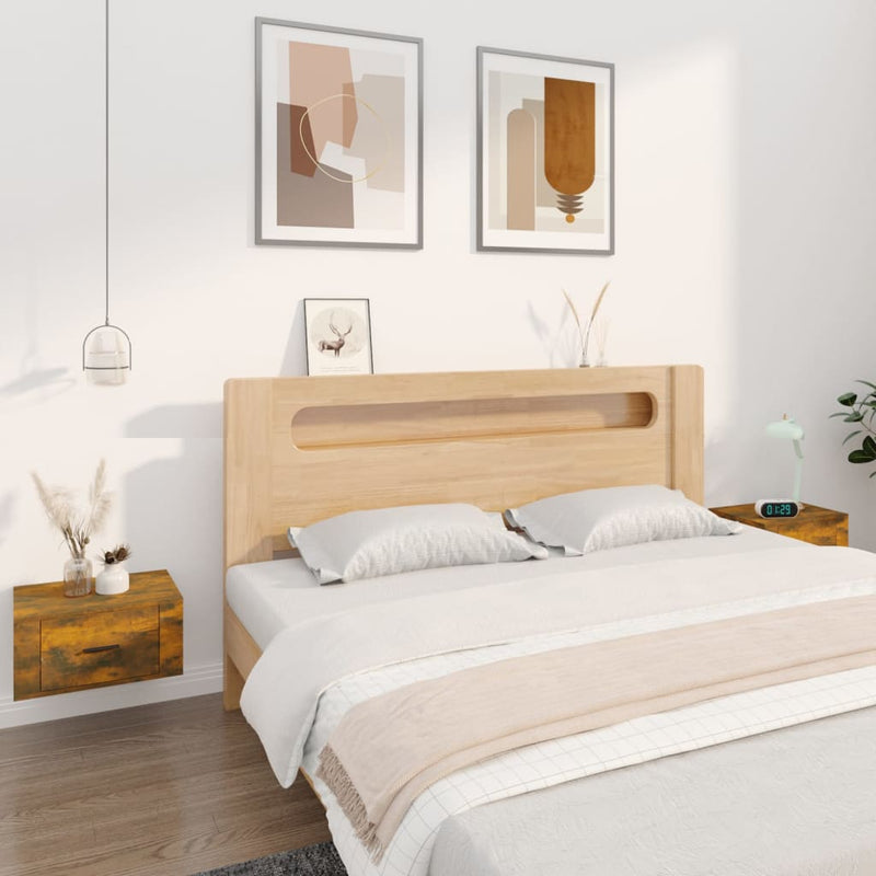 vidaXL 2db füstös tölgy színű fali éjjeliszekrény 50 x 36 x 25 cm