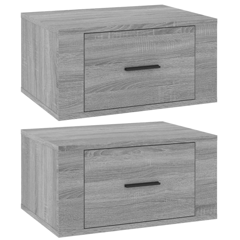 vidaXL 2 db szürke sonoma falra szerelhető éjjeliszekrény 50x36x25 cm