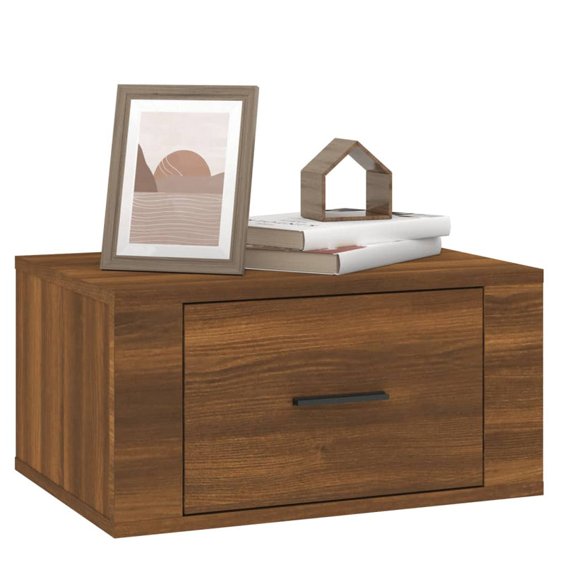 vidaXL 2 db barna tölgy színű fali éjjeliszekrény 50 x 36 x 25 cm