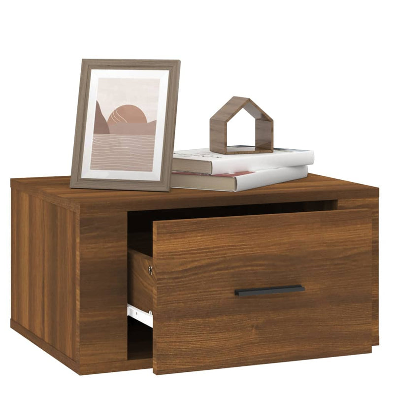 vidaXL 2 db barna tölgy színű fali éjjeliszekrény 50 x 36 x 25 cm