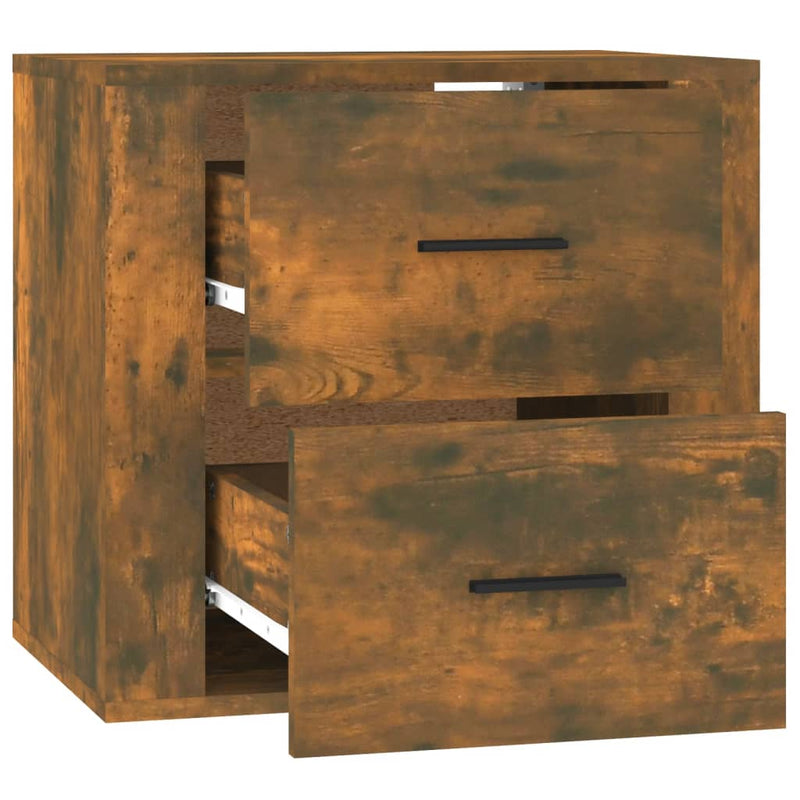 vidaXL füstös tölgy színű falra szerelhető éjjeliszekrény 50x36x47 cm