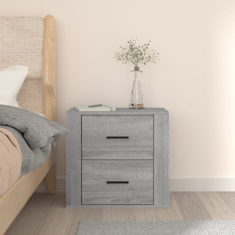 vidaXL szürke sonoma színű falra szerelhető éjjeliszekrény 50x36x47 cm