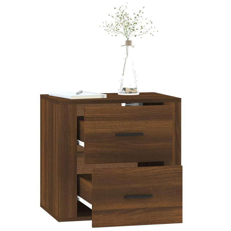 vidaXL barna tölgyszínű falra szerelhető éjjeliszekrény 50x36x47 cm