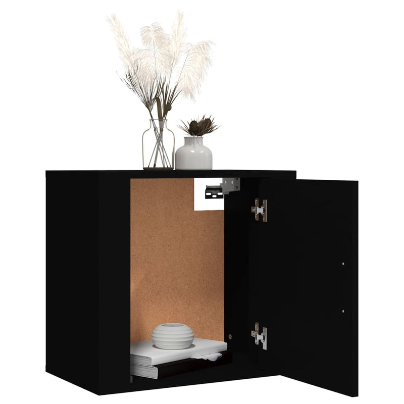 vidaXL 2 db fekete falra szerelhető éjjeliszekrény 50 x 30 x 47 cm