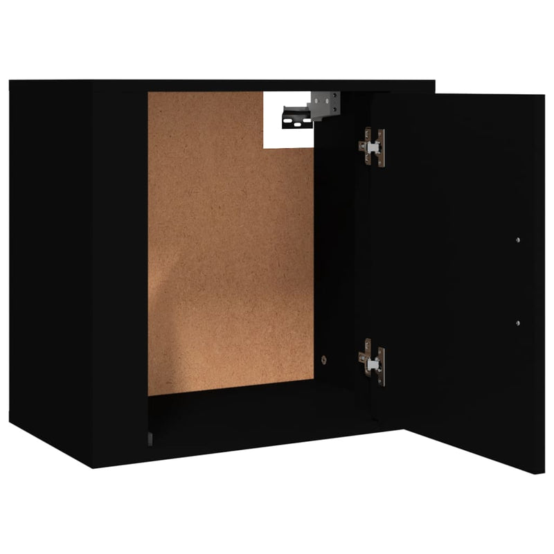 vidaXL 2 db fekete falra szerelhető éjjeliszekrény 50 x 30 x 47 cm