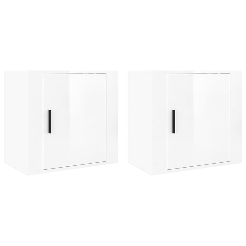 vidaXL 2 db magasfényű fehér fali éjjeliszekrény 50x30x47 cm