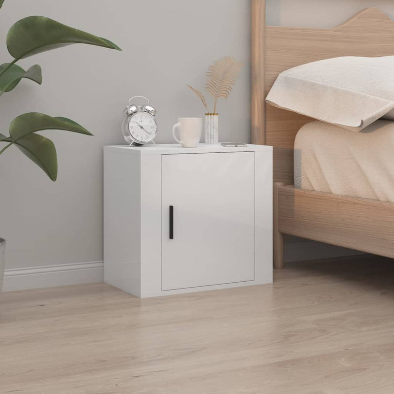 vidaXL 2 db magasfényű fehér fali éjjeliszekrény 50x30x47 cm