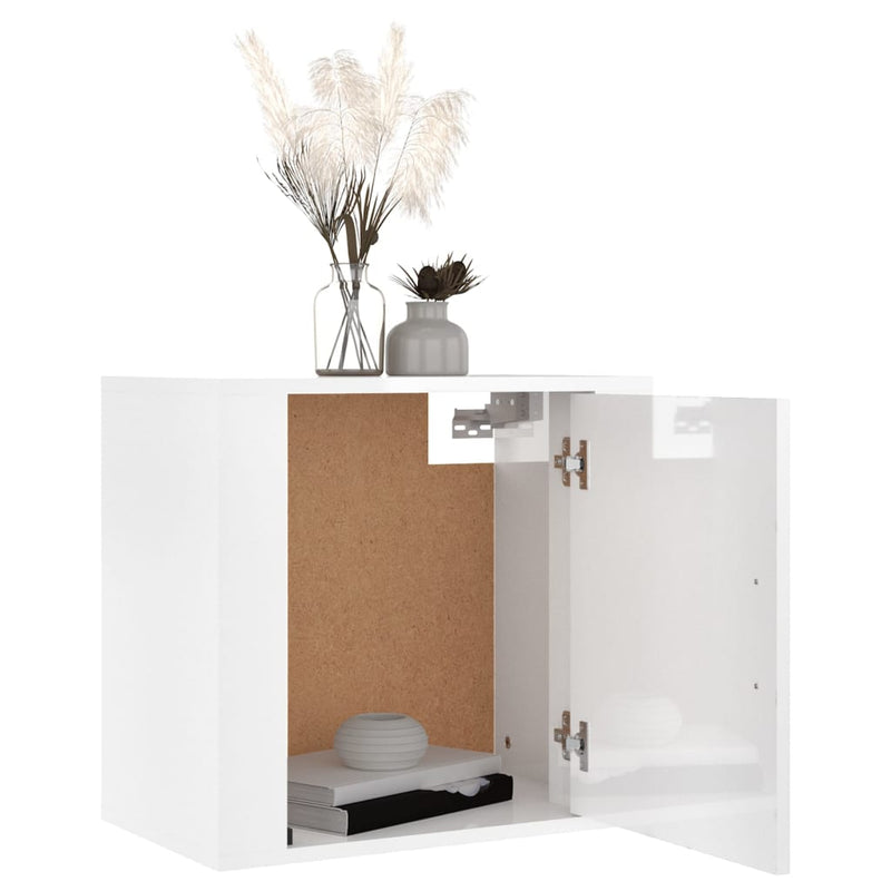 vidaXL 2 db magasfényű fehér fali éjjeliszekrény 50x30x47 cm