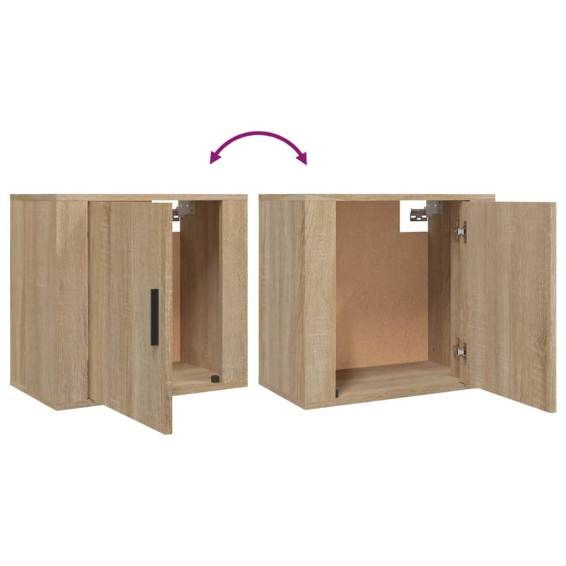 vidaXL 2 db sonoma tölgy falra szerelhető éjjeliszekrény 50x30x47 cm