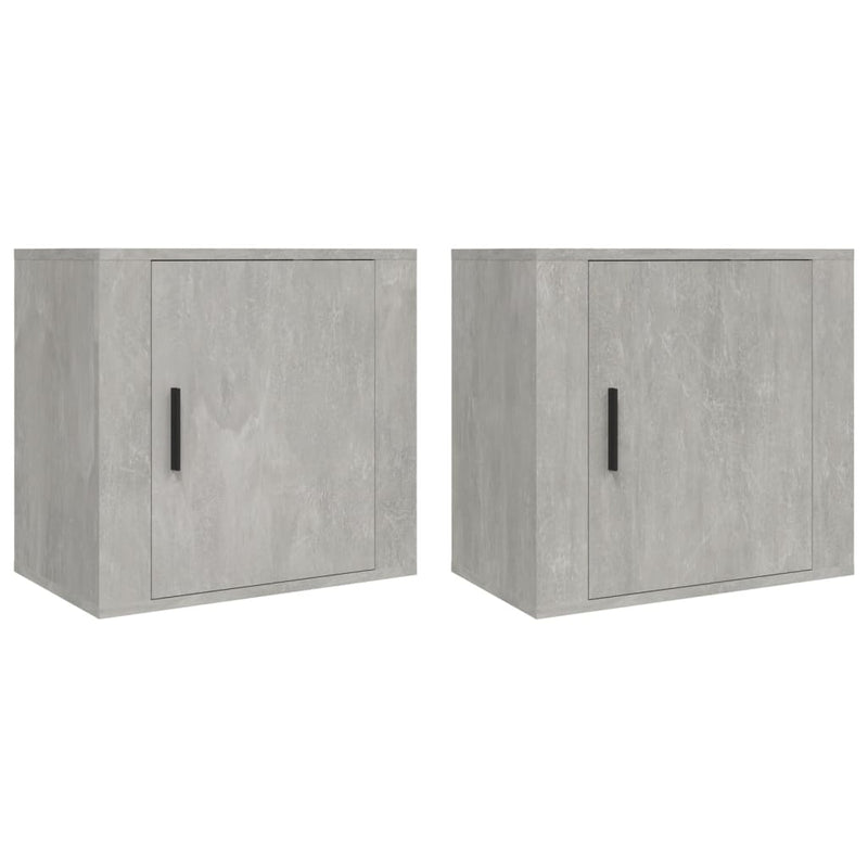 vidaXL 2 db betonszürke falra szerelhető éjjeliszekrény 50x30x47 cm