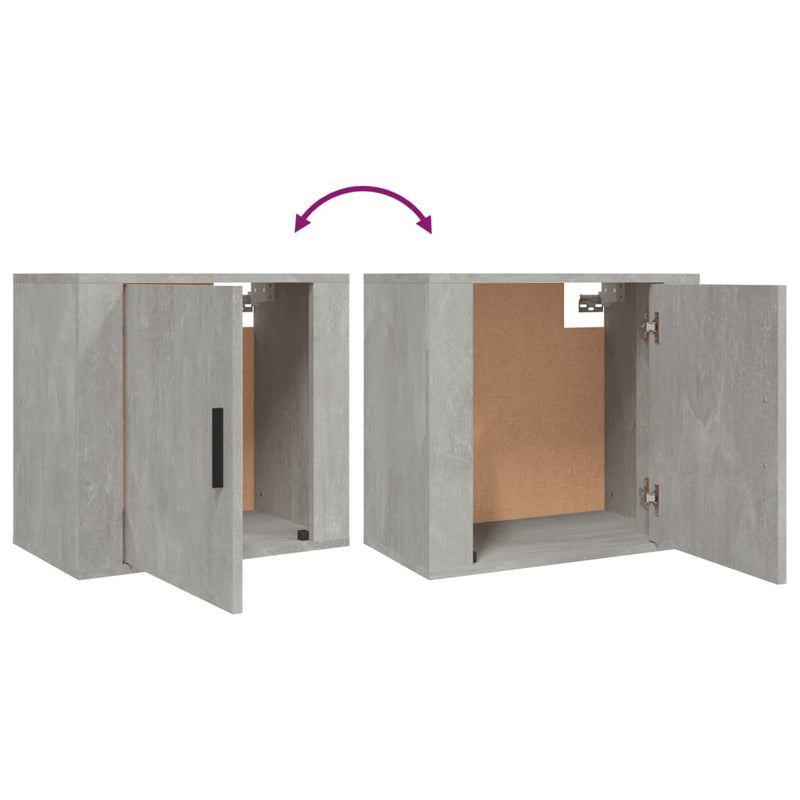 vidaXL 2 db betonszürke falra szerelhető éjjeliszekrény 50x30x47 cm