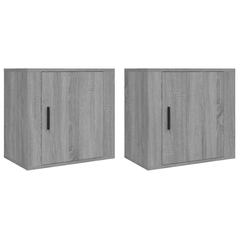 vidaXL 2 db szürke sonoma falra szerelhető éjjeliszekrény 50x30x47 cm