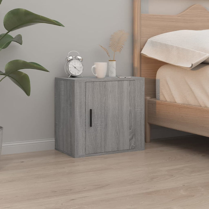 vidaXL 2 db szürke sonoma falra szerelhető éjjeliszekrény 50x30x47 cm