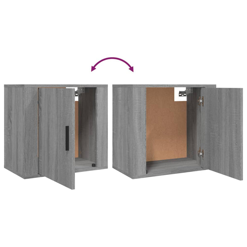 vidaXL 2 db szürke sonoma falra szerelhető éjjeliszekrény 50x30x47 cm