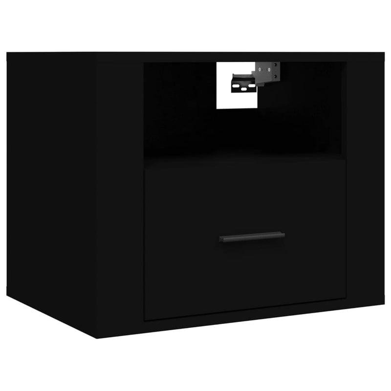 vidaXL 2 db fekete falra szerelhető éjjeliszekrény 50 x 36 x 40 cm